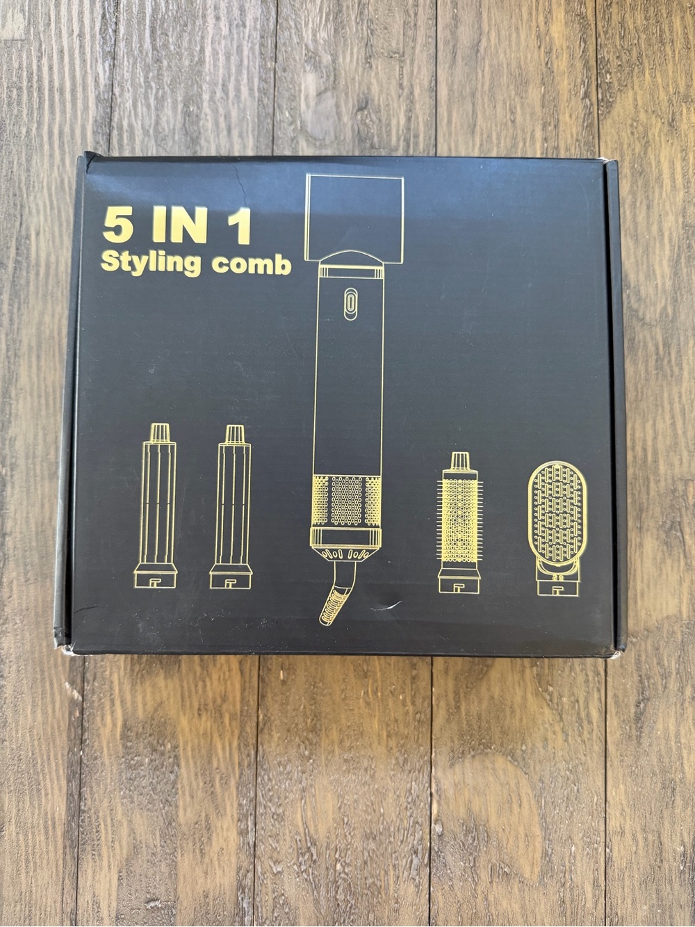 5-in-1 Black Men's Styling Comb - Multi-Function Hair Styler